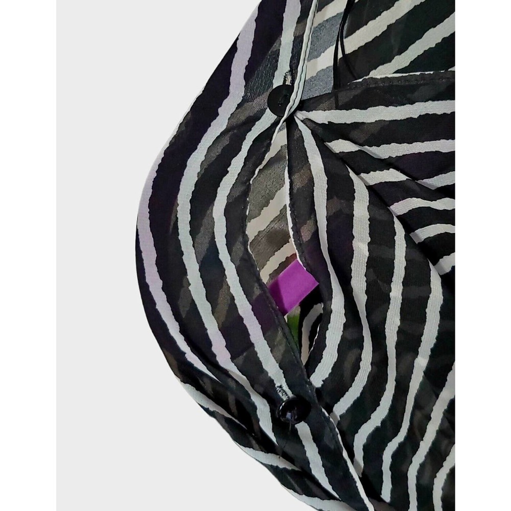 Charlie Paige Black And White Sheer Poncho - Picture 3 of 4